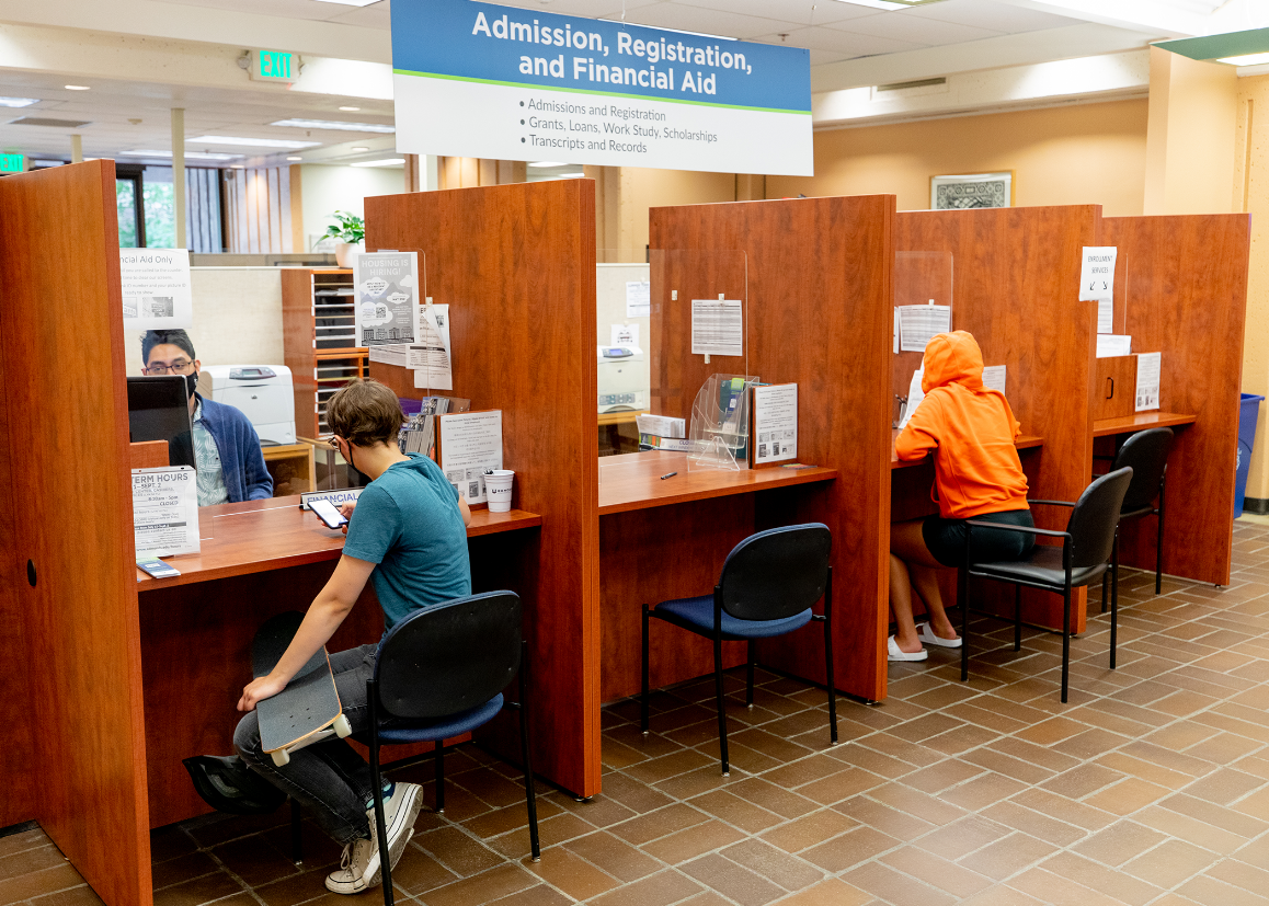 Students can pick up their parking pass, shop for books, and visit the many services available at Edmonds College during Enroll Edmonds Day on Saturday, Sept. 10, from 10 a.m. to 2 p.m. (Photo Credit: Scott Eklund / Red Box Pictures)